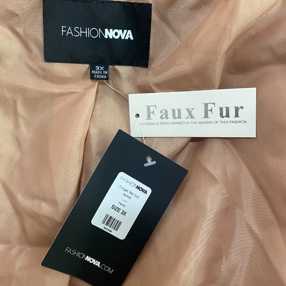 NWT - Brown Teddy Bear Faux Fur Coat - Fashion Nova - Size 3X - Picture 4 of 5
